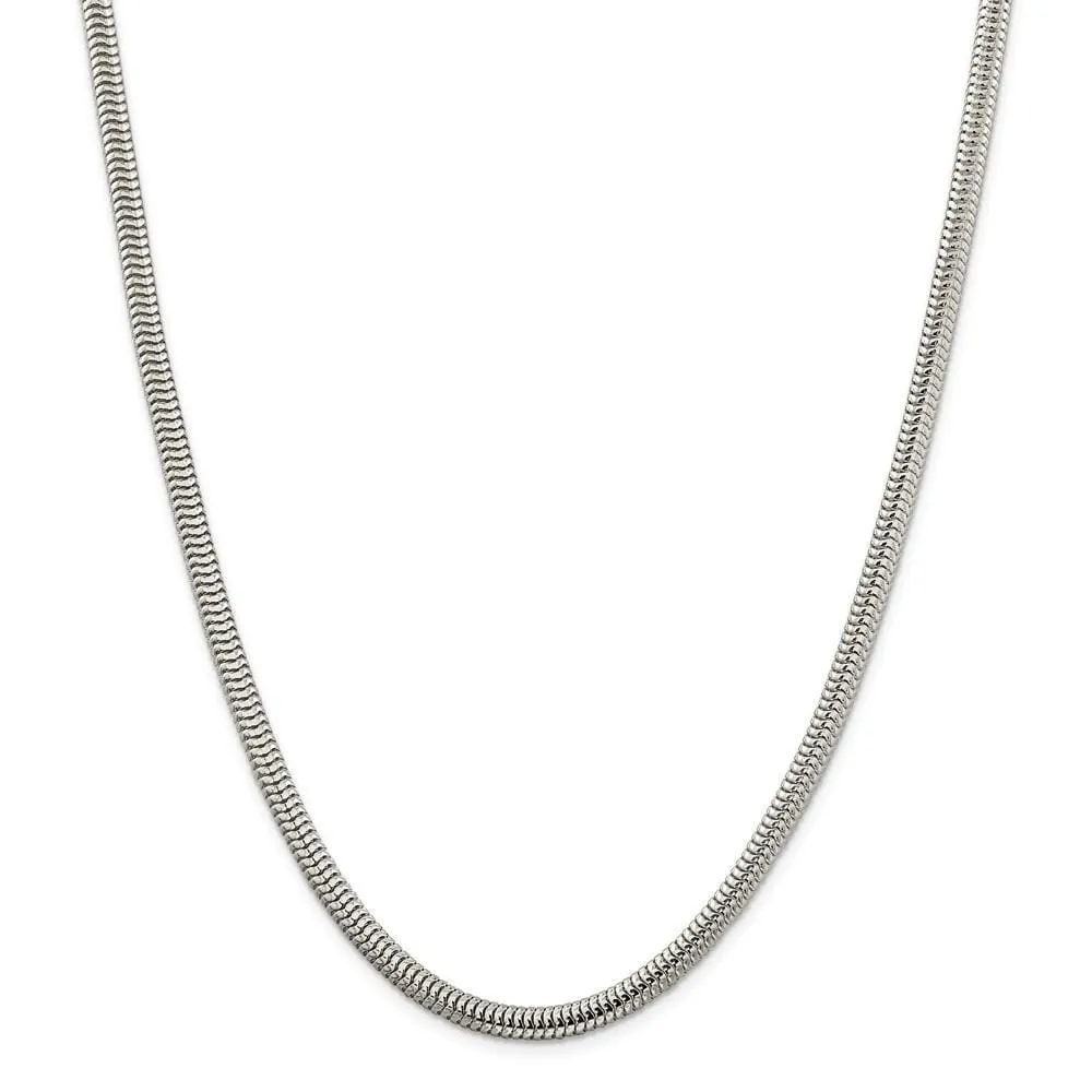 Silver Polished 5.00-mm Round Snake Chain