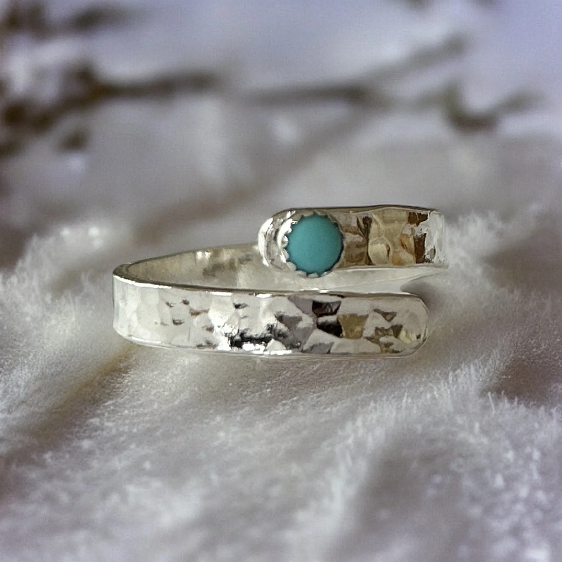 Silver Turquoise Wrap Ring