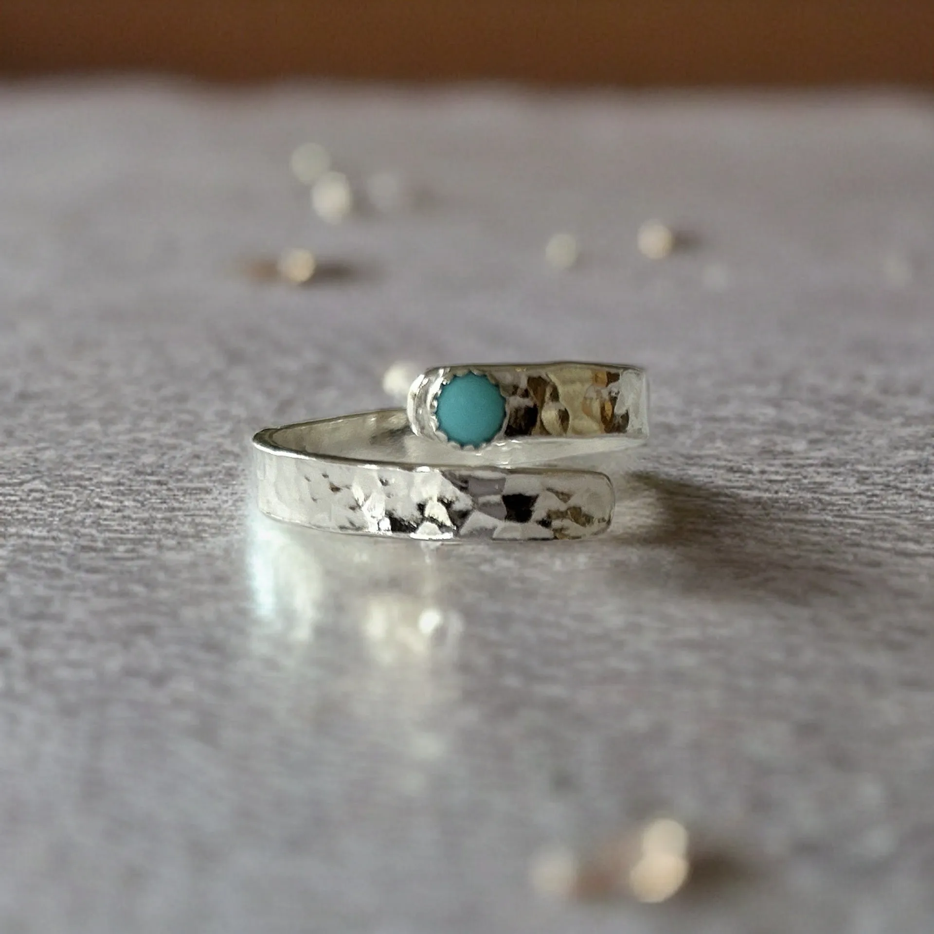 Silver Turquoise Wrap Ring