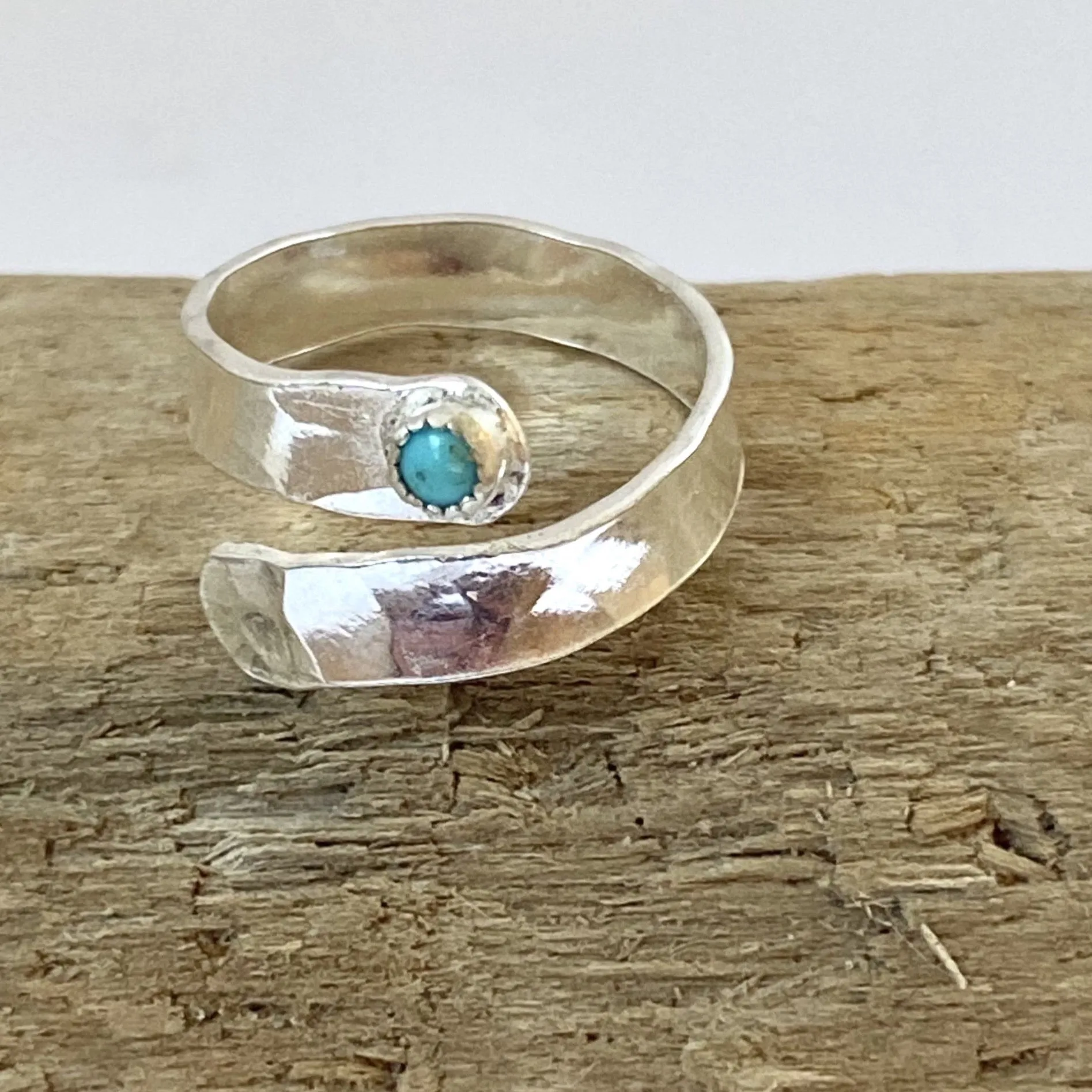 Silver Turquoise Wrap Ring