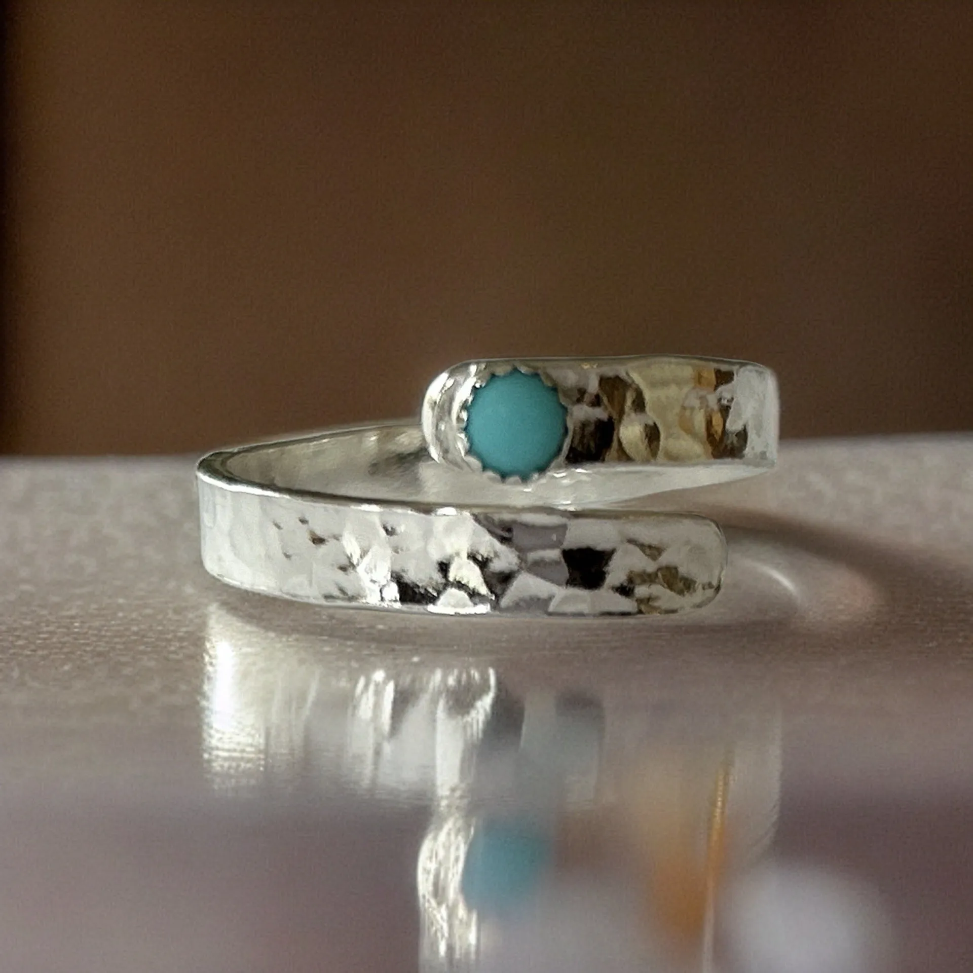 Silver Turquoise Wrap Ring