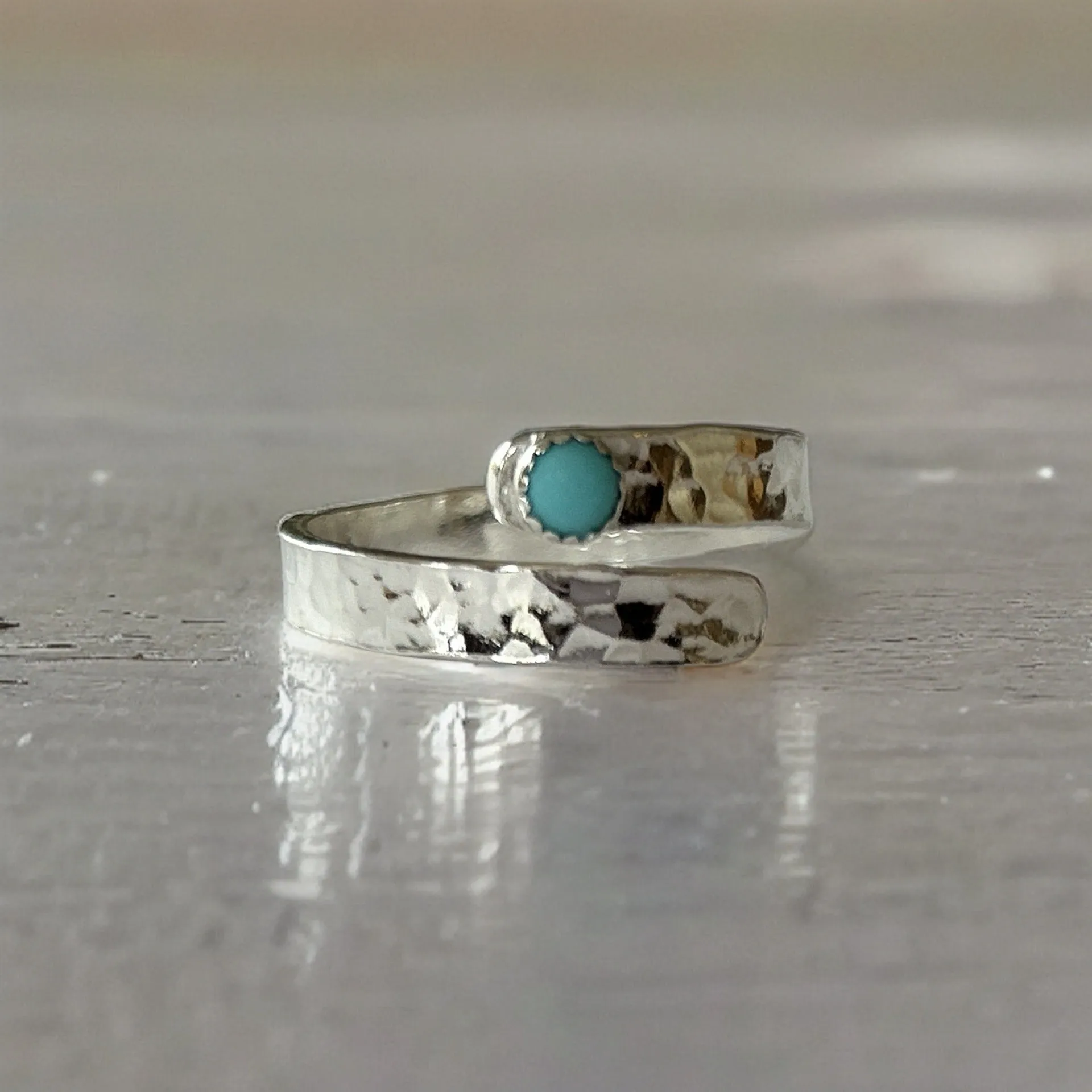 Silver Turquoise Wrap Ring