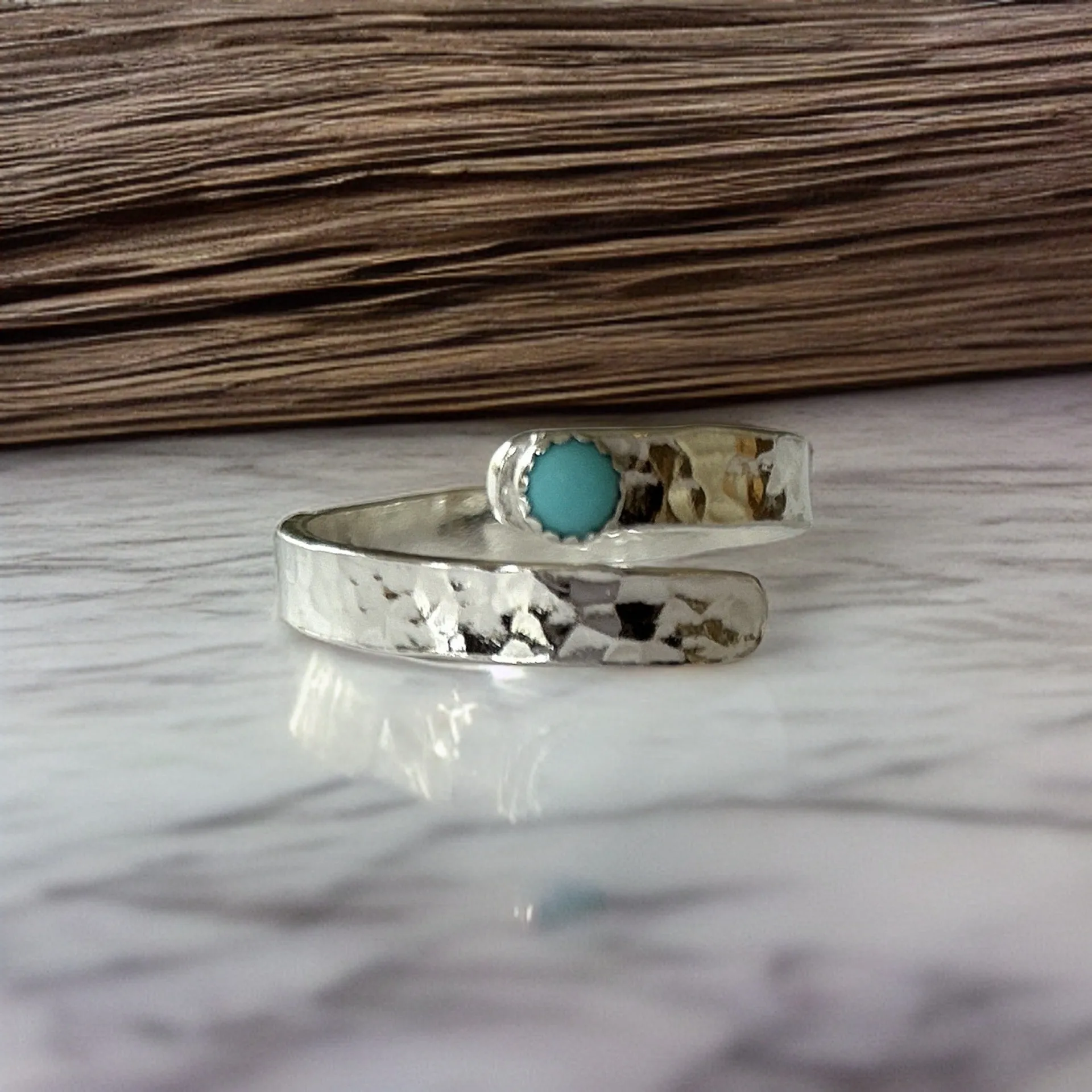 Silver Turquoise Wrap Ring