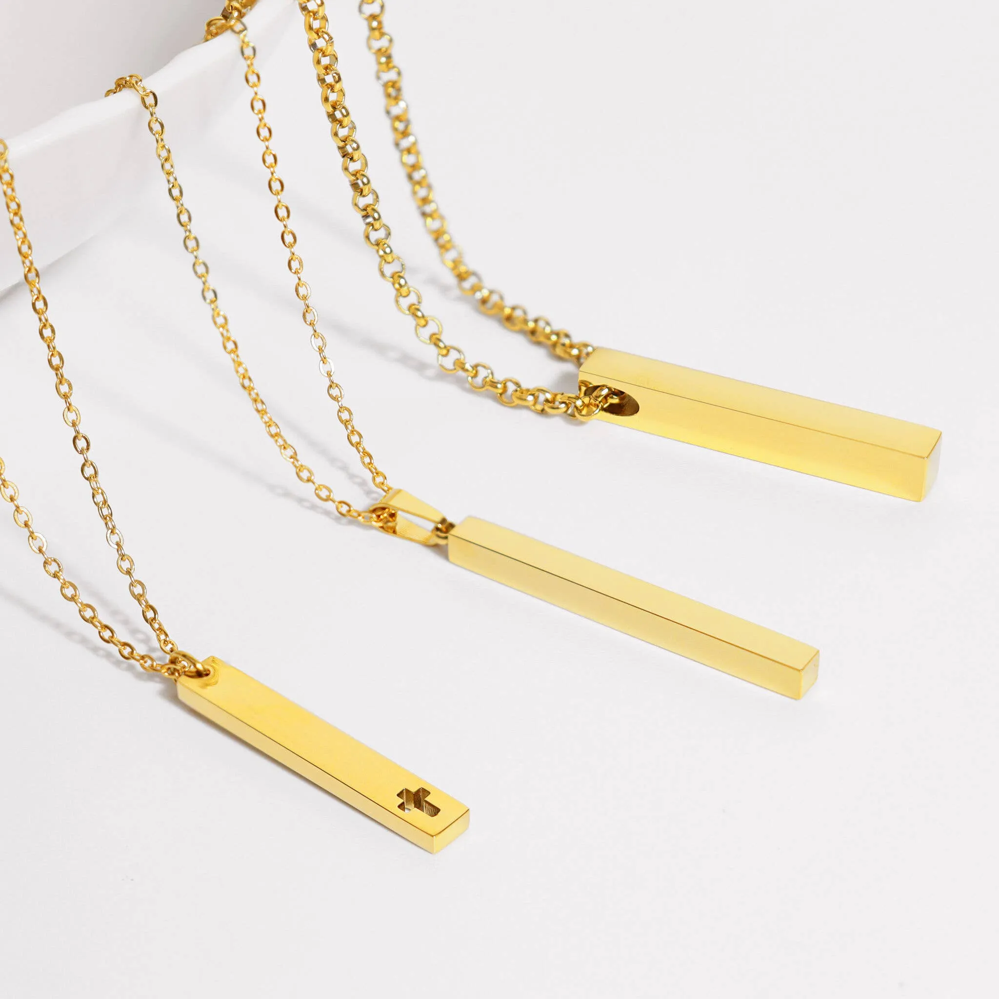 Stainless Steel Cutout Cross Bar Necklace