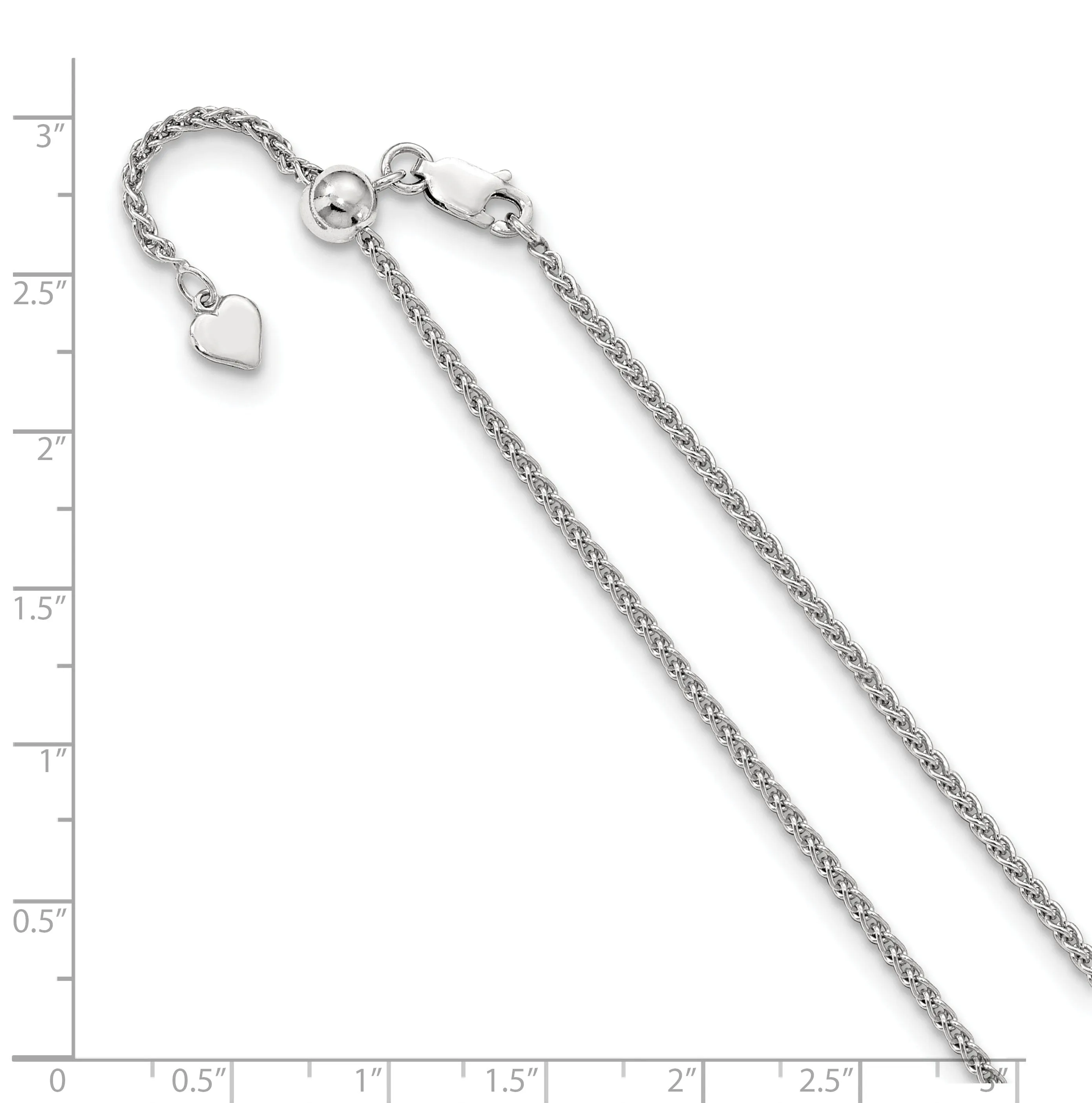 Sterling Silver 1.9 mm Adjustable Spiga Chain