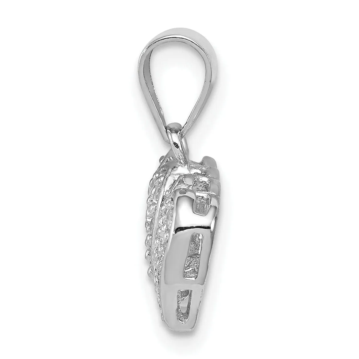 Sterling Silver C.Z Small Double Heart Charm