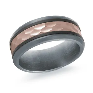 Tantalum with Carbon Fiber and 14K Rose Gold Ring from the Tantalum Collection by Malo - MRDTC-004-8BP