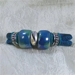 Teal Metallic Cord Fair Trade Bead Bracelet