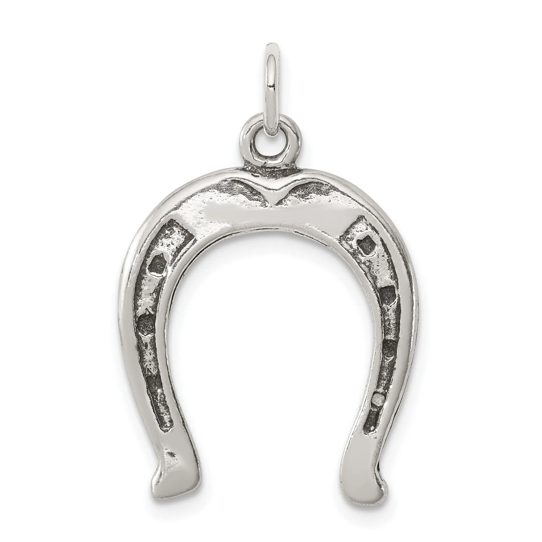 terling Silver Polish Antiqued Horse Shoe Charm