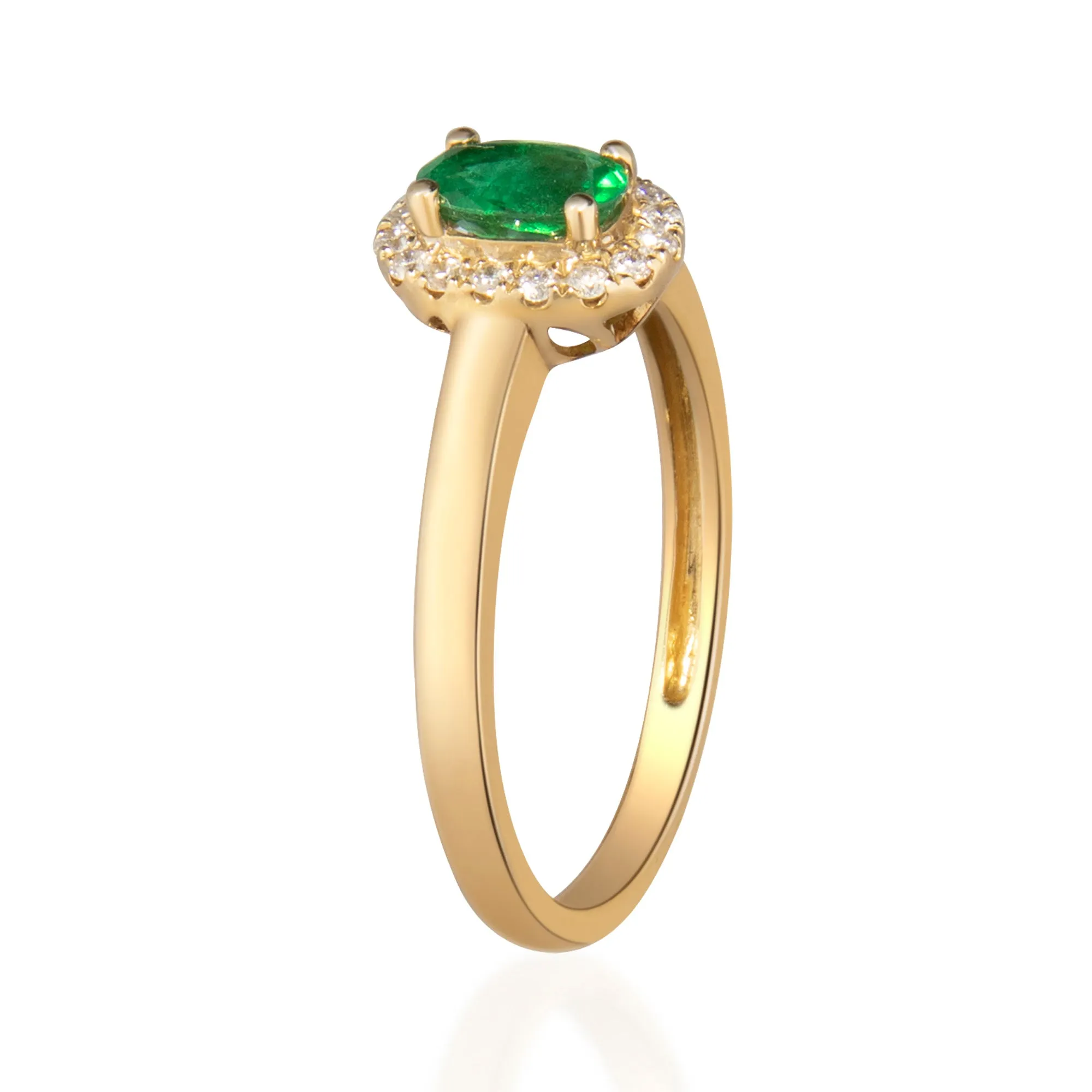 Timeless Beauty: Anya 10K Yellow Gold Ring with Oval-Cut Natural Zambian Emerald