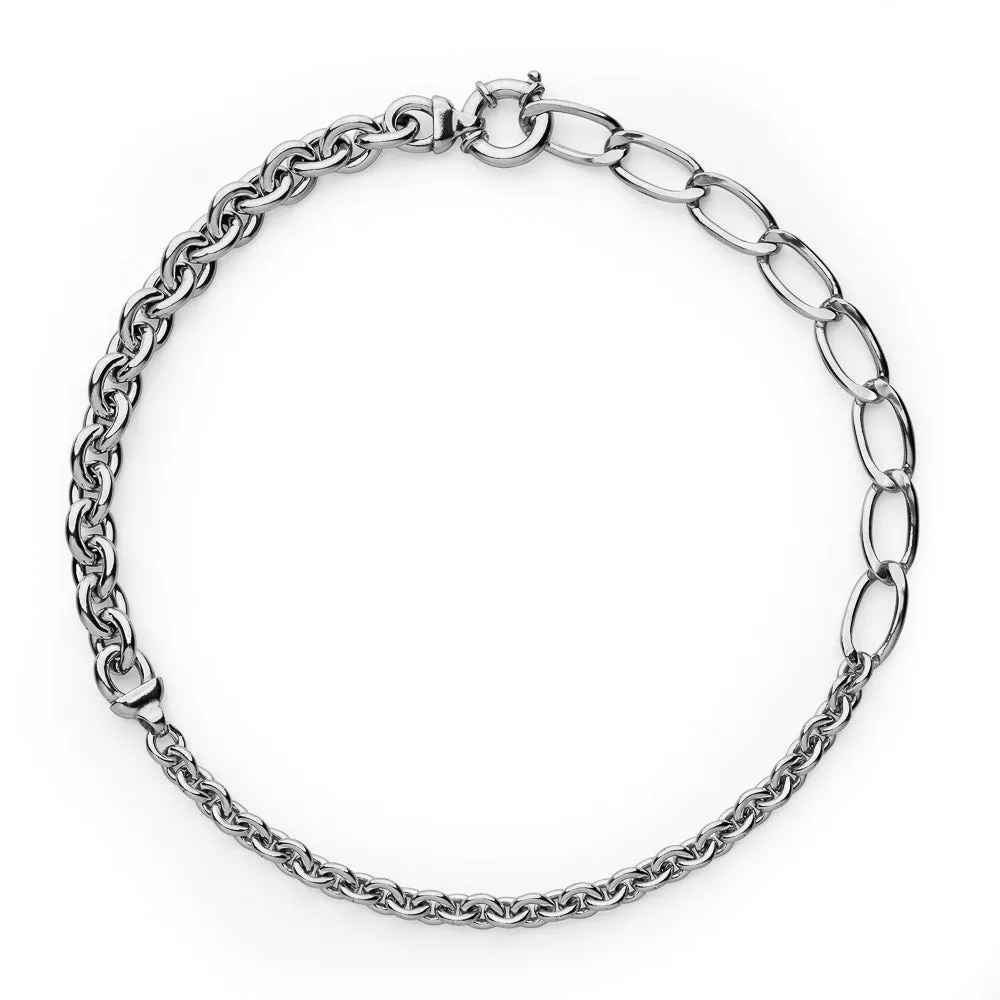 Trilogy men's silver necklace