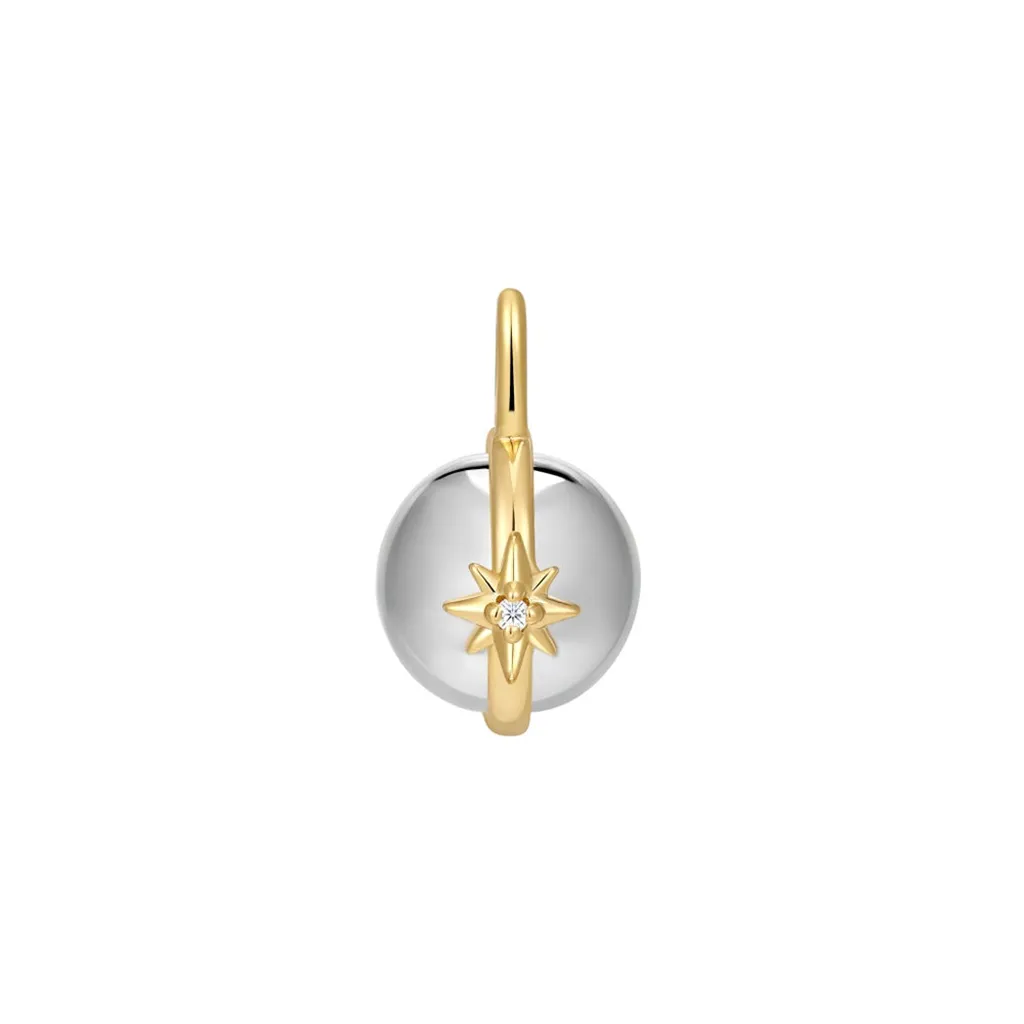 Two Tone Cubic Zirconia Celestial Sphere Charm by Ania Haie