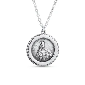 Unisex Christian Jesus Christ Pendant Necklace in Sterling Silver