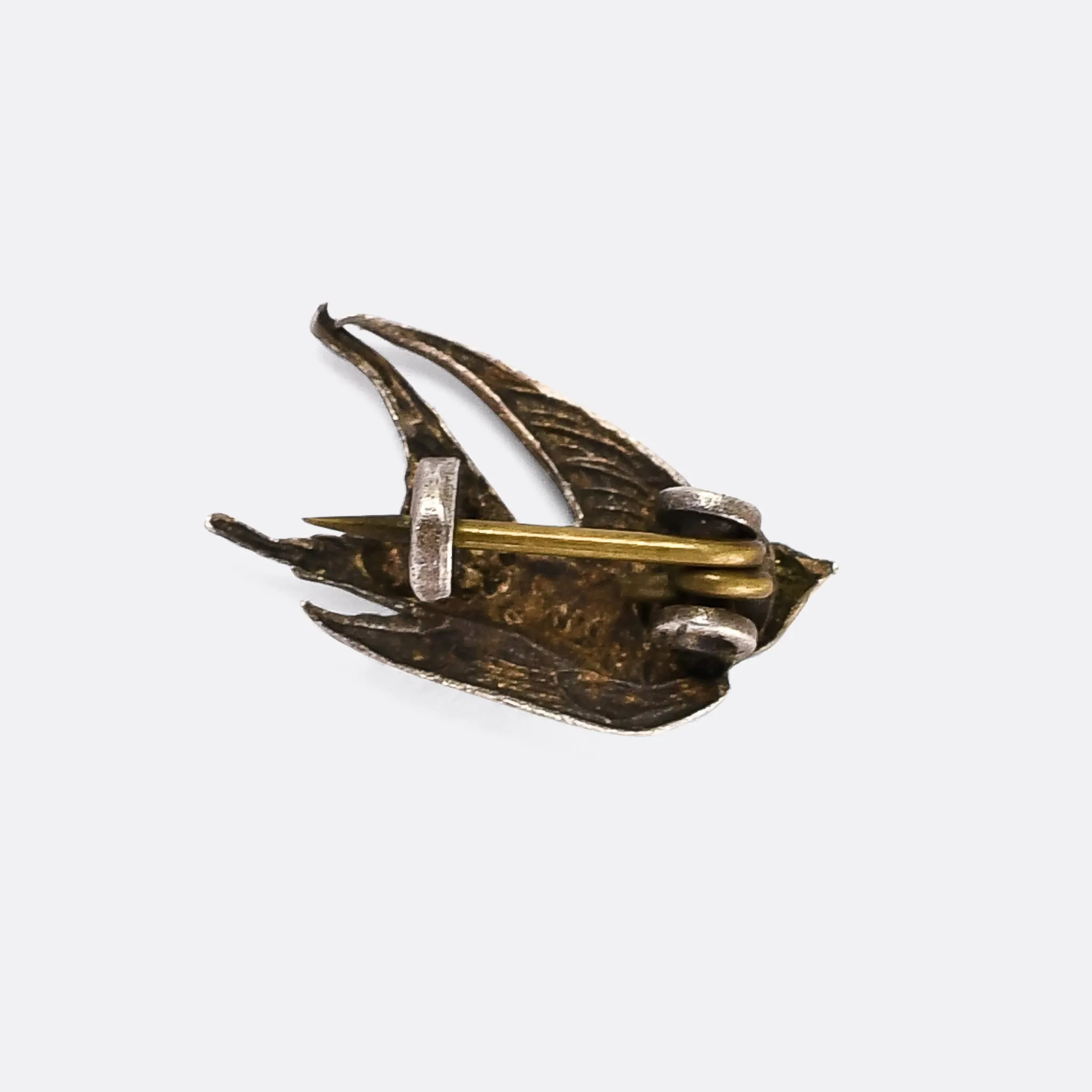 Victorian Enamel "Tiny Swallow" Brooch