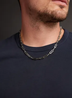 Waterproof Mens Silver Large Cable Chain Necklace