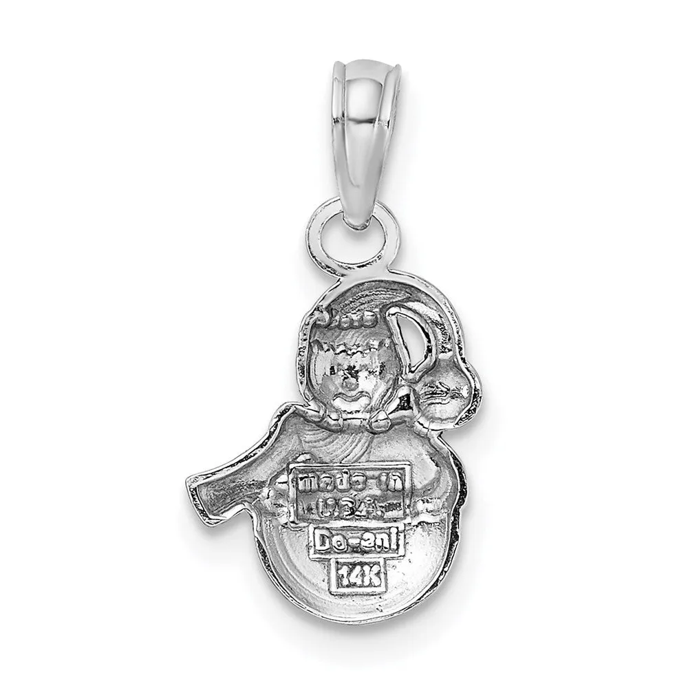 White Gold Charming Snowman Pendant Model-K9587W