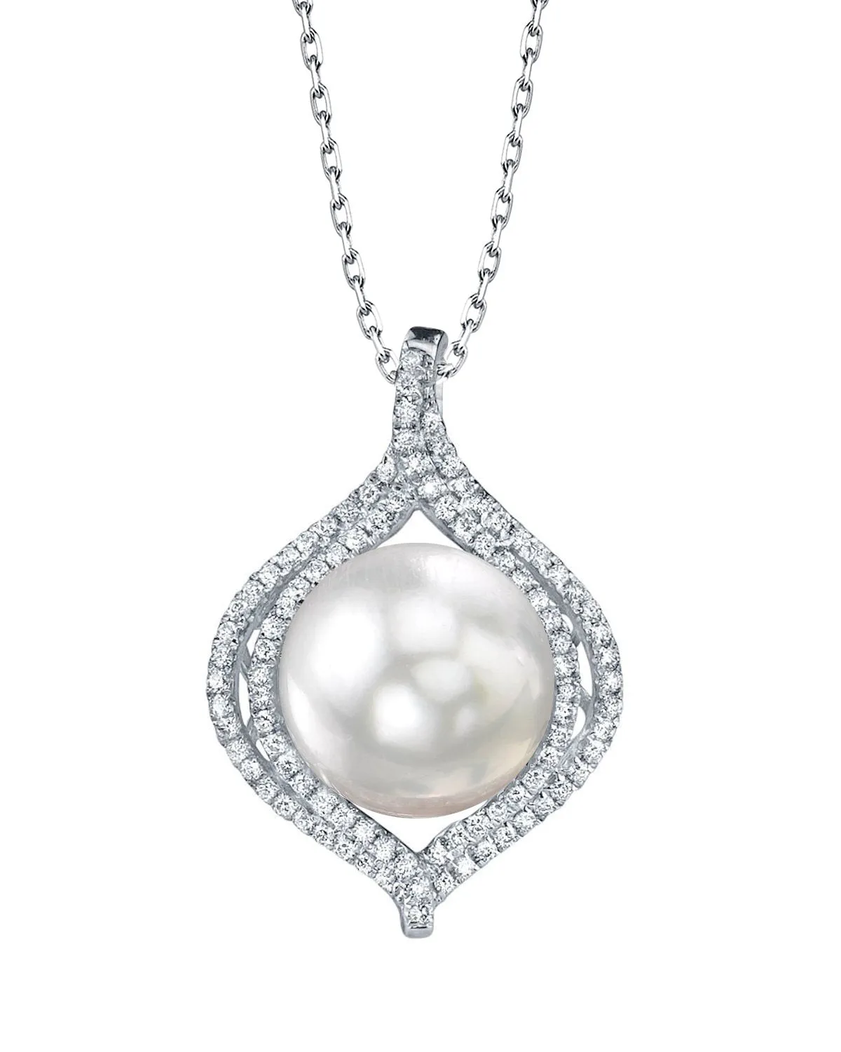 White South Sea Pearl & Diamond Reverence Pendant