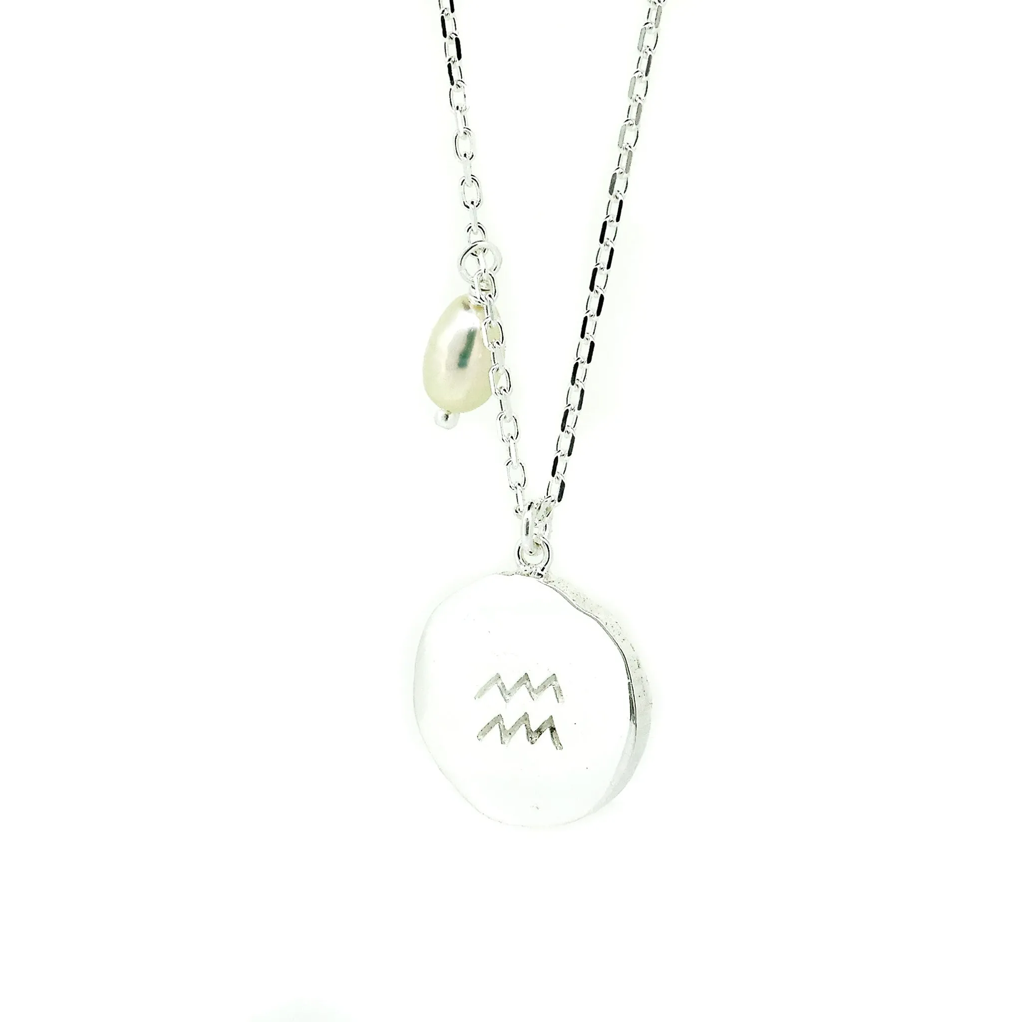 Zodiac Aquarius Necklace Silver