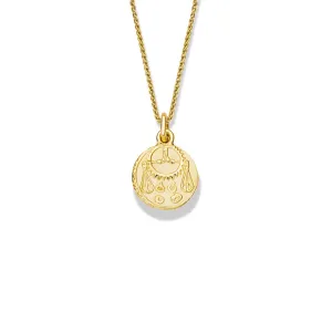 Zodiac Libra Necklace Pendant Yellow Gold